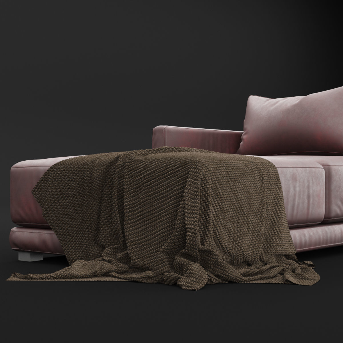 Daybed 1 couch with blanket 3D model_20
