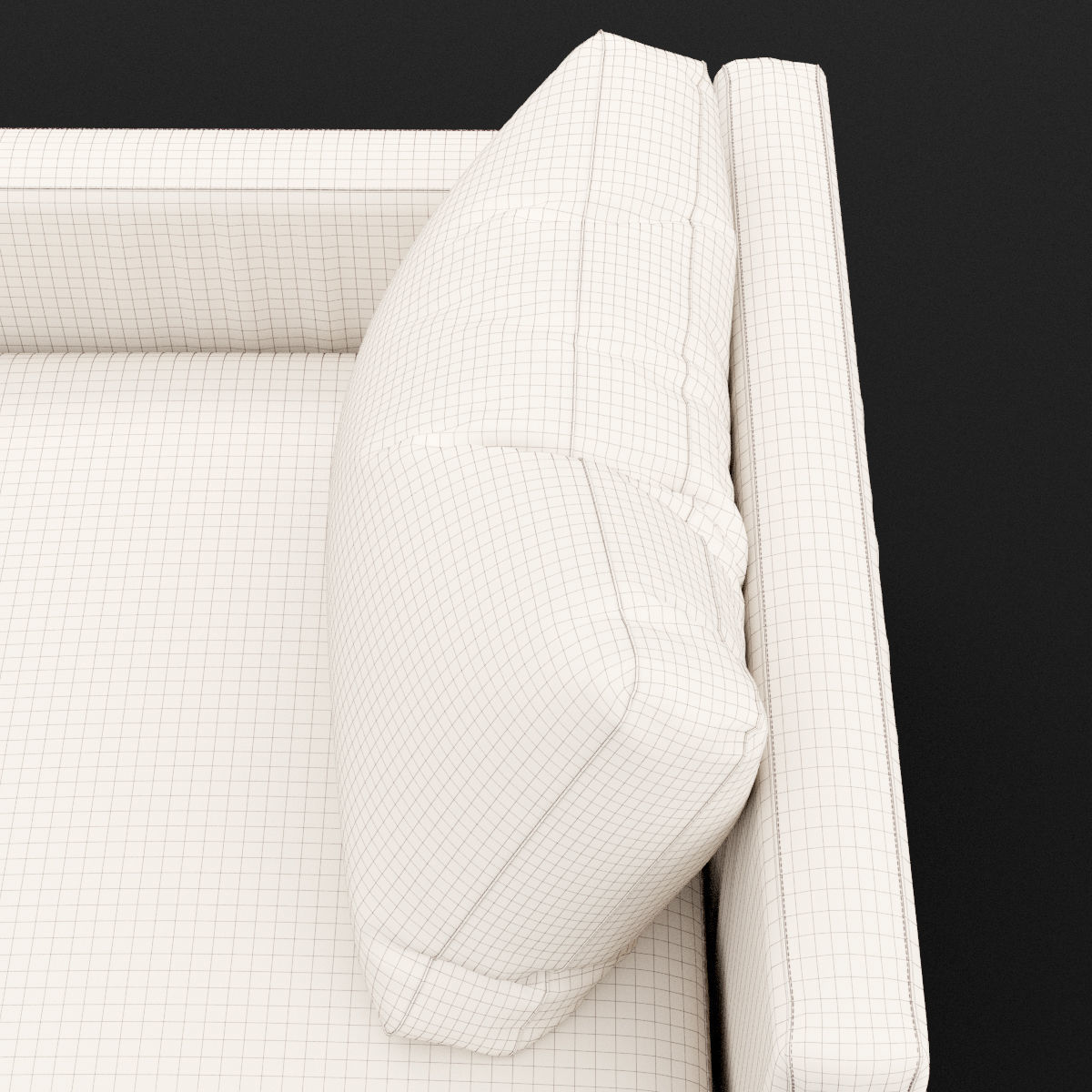 Daybed 1 couch with blanket 3D model_9