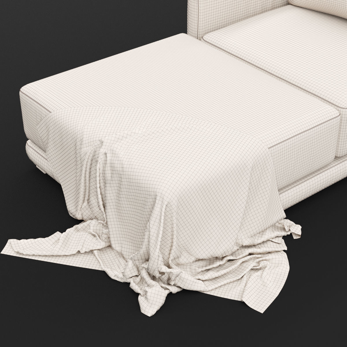 Daybed 1 couch with blanket 3D model_19