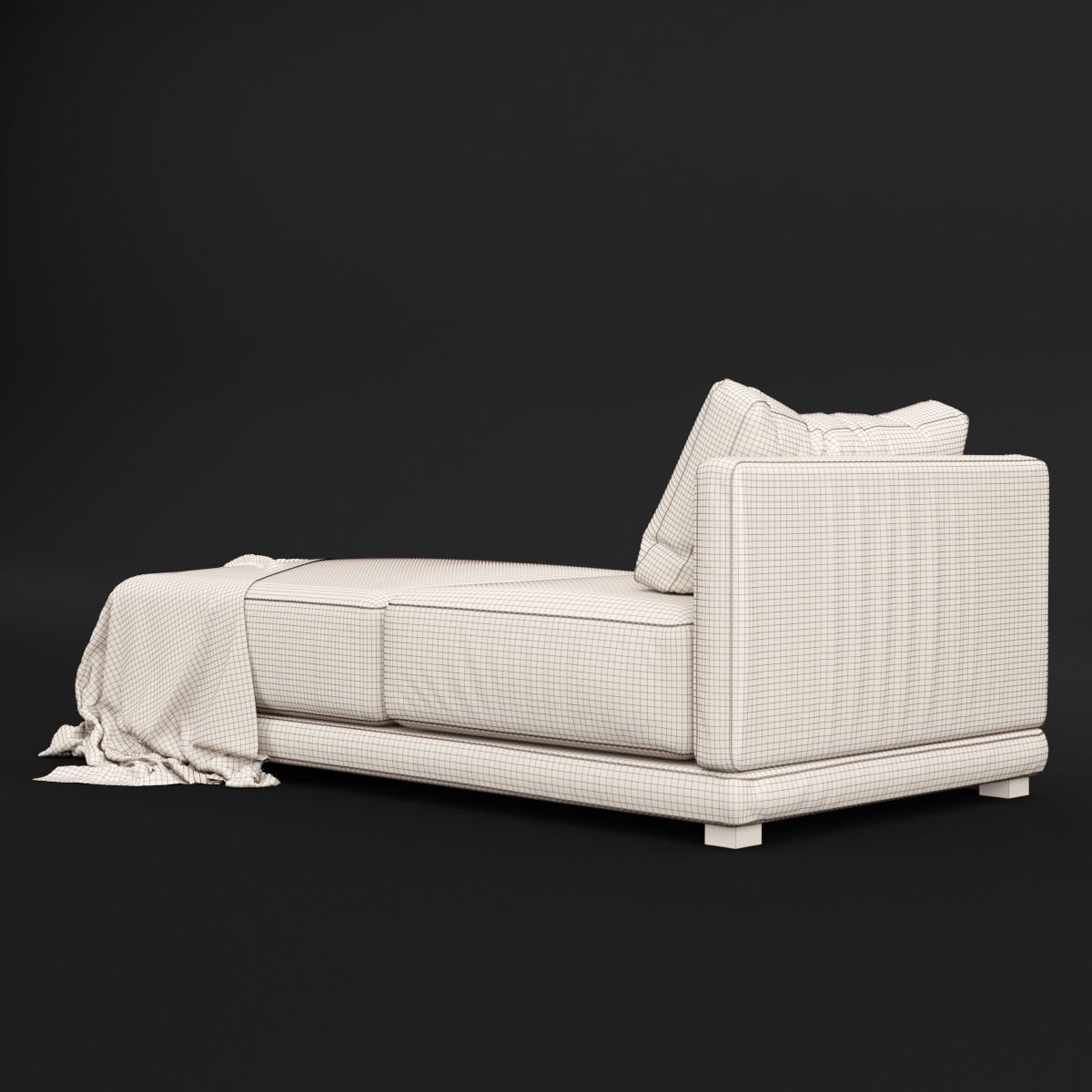 Daybed 1 couch with blanket 3D model_13