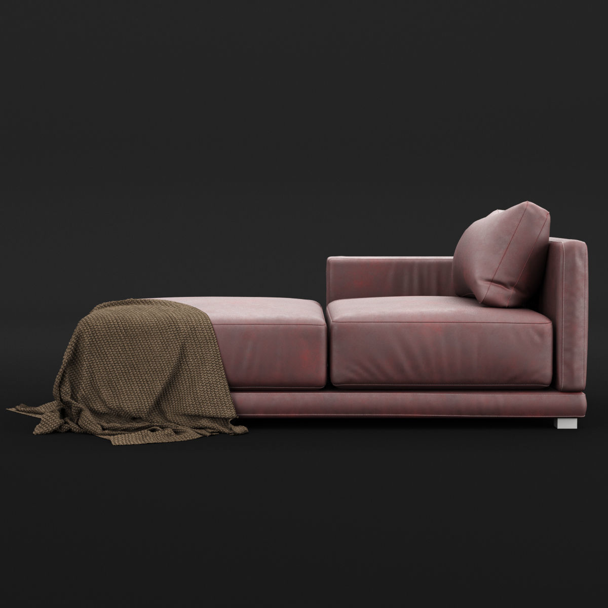 Daybed 1 couch with blanket 3D model_10