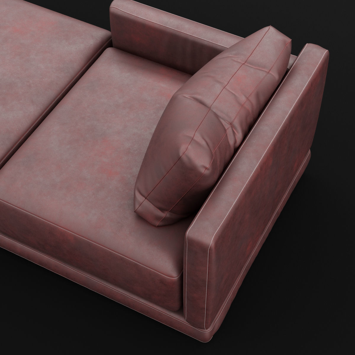 Daybed 1 couch with blanket 3D model_22