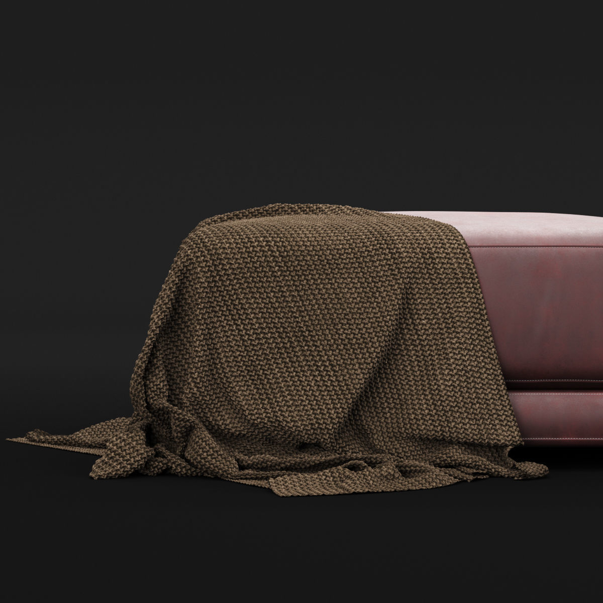 Daybed 1 couch with blanket 3D model_14