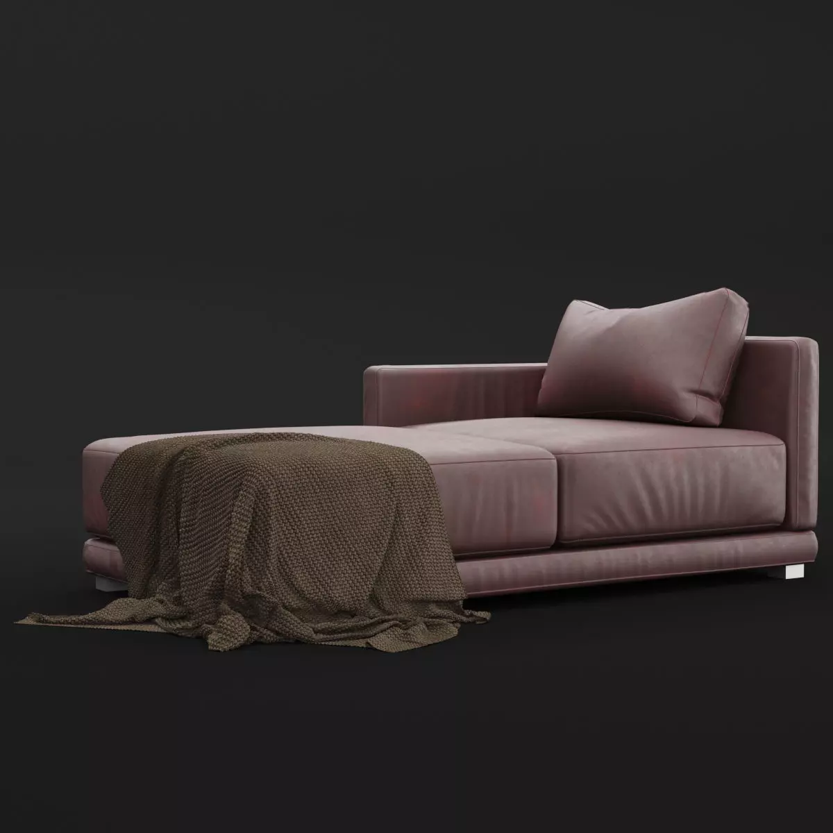 Daybed 1 couch with blanket 3D model_0
