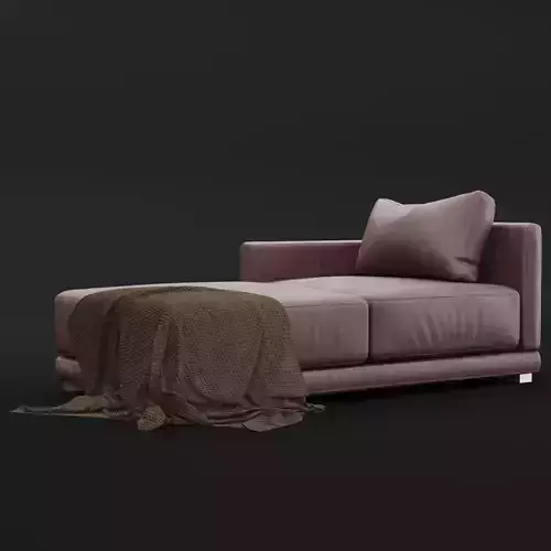 Daybed 1 couch with blanket 3D model