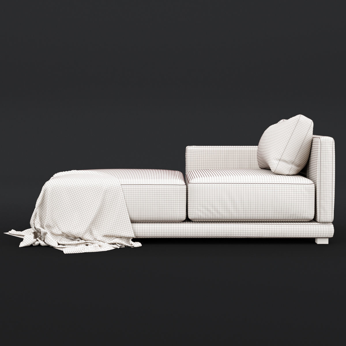 Daybed 1 couch with blanket 3D model_11