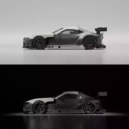 Automotive studio rendering setups