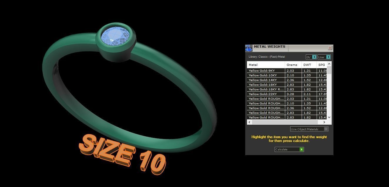 Bezel Single Diamond Ring 3mm Mix Size 3D print model_15