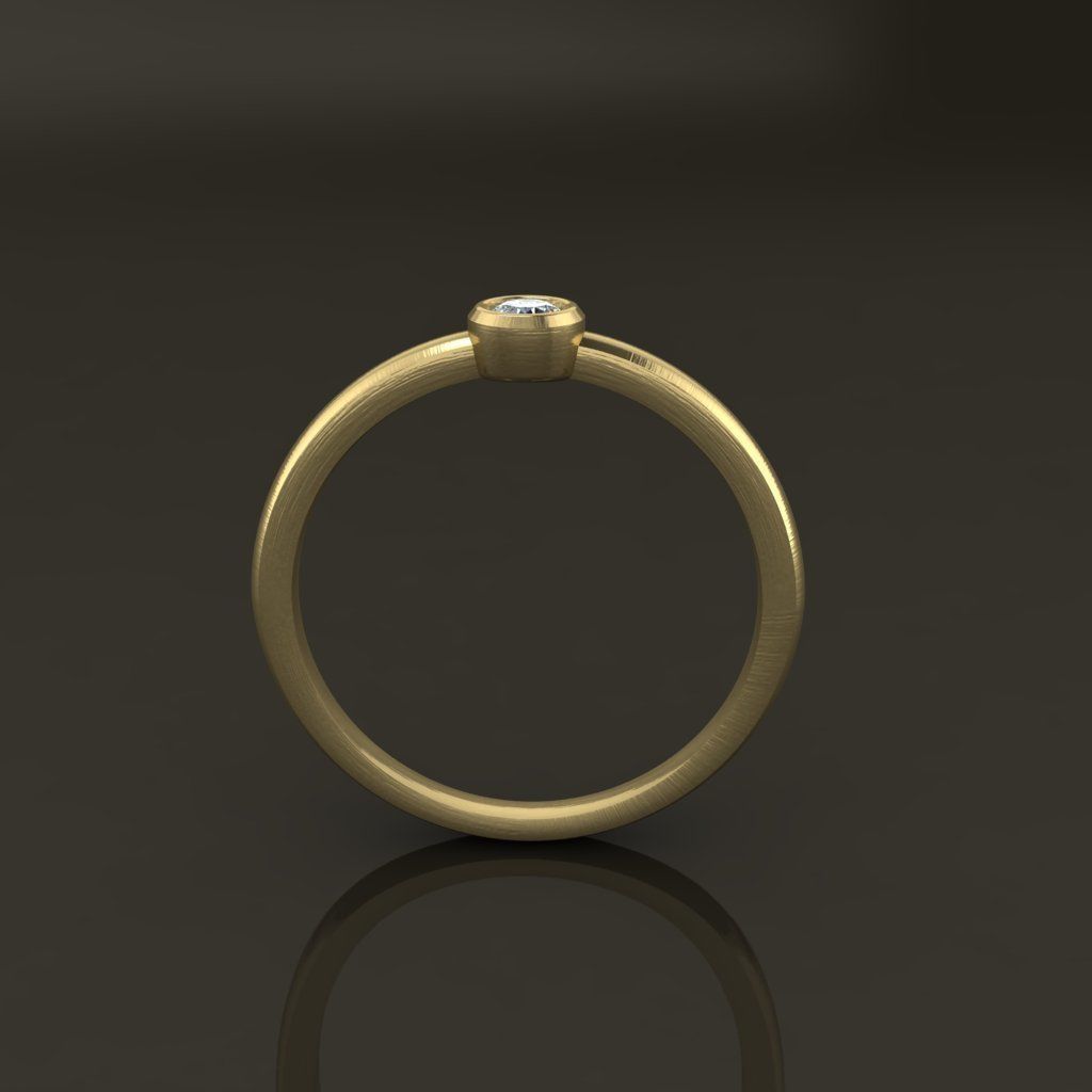 Bezel Single Diamond Ring 3mm Mix Size 3D print model_6