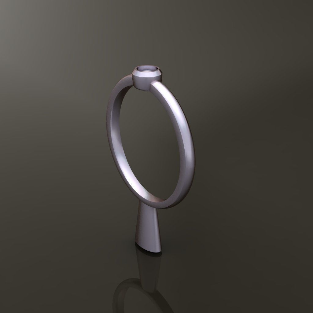 Bezel Single Diamond Ring 3mm Mix Size 3D print model_9