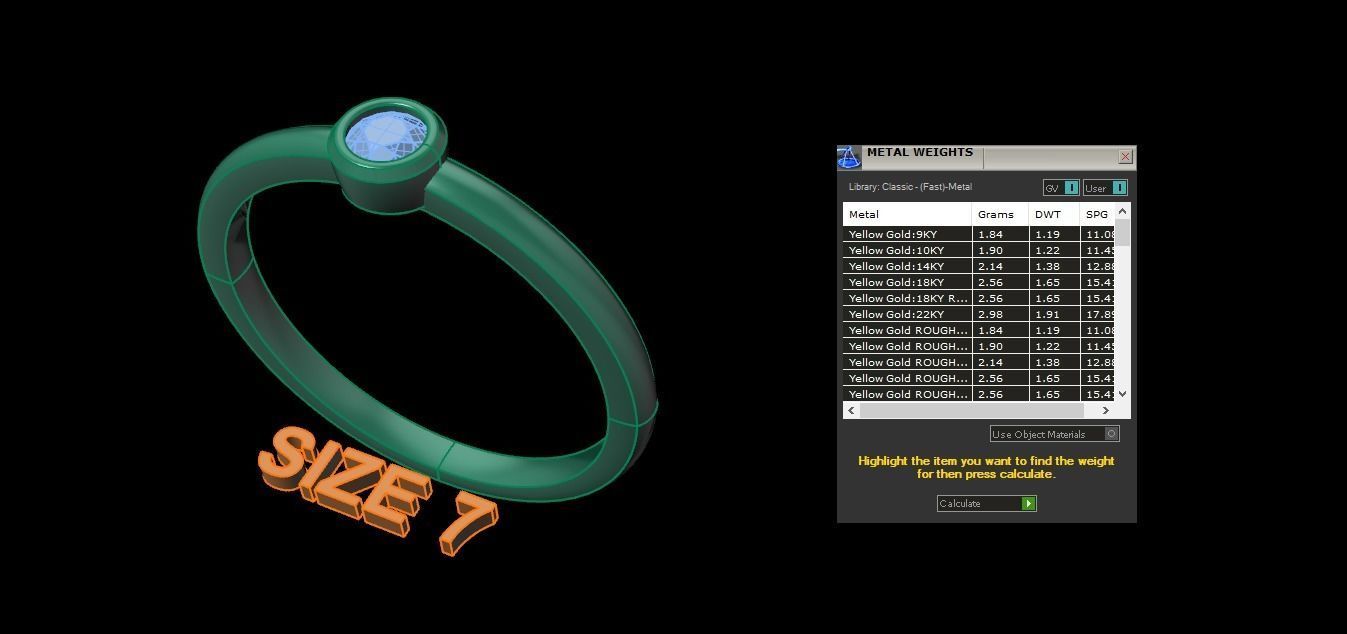 Bezel Single Diamond Ring 3mm Mix Size 3D print model_12