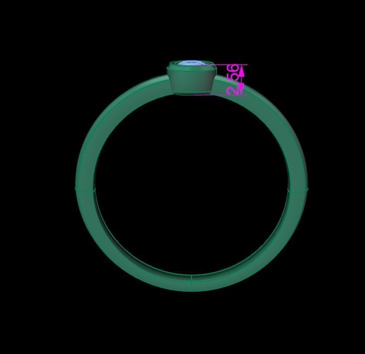 Bezel Single Diamond Ring 3mm Mix Size 3D print model_16