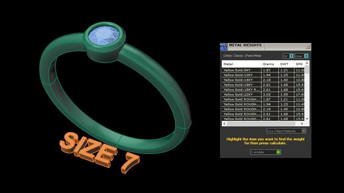 Bezel Single Diamond Ring 3mm50 Mix Size 3D print model_12