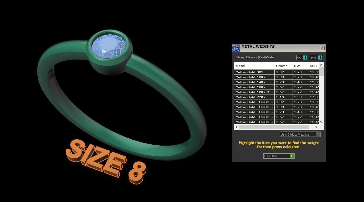 Bezel Single Diamond Ring 3mm50 Mix Size 3D print model_14