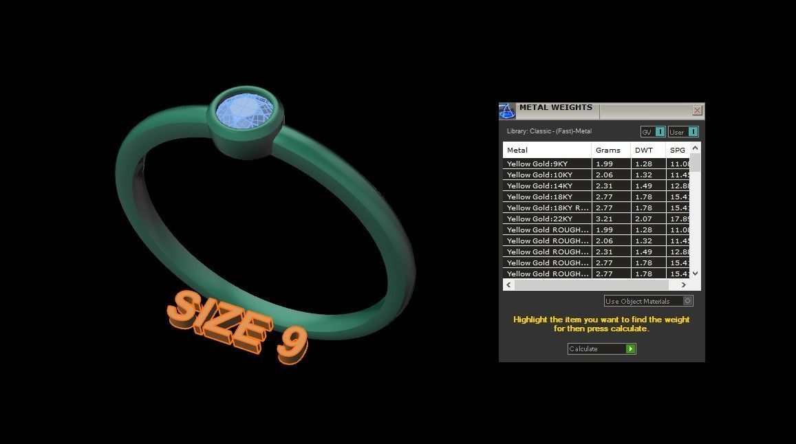 Bezel Single Diamond Ring 3mm50 Mix Size 3D print model_15