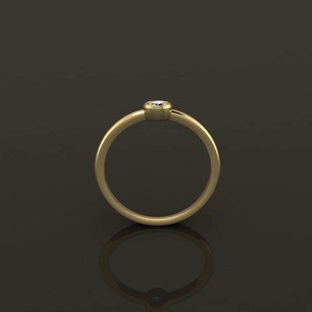 Bezel Single Diamond Ring 3mm50 Mix Size 3D print model_5