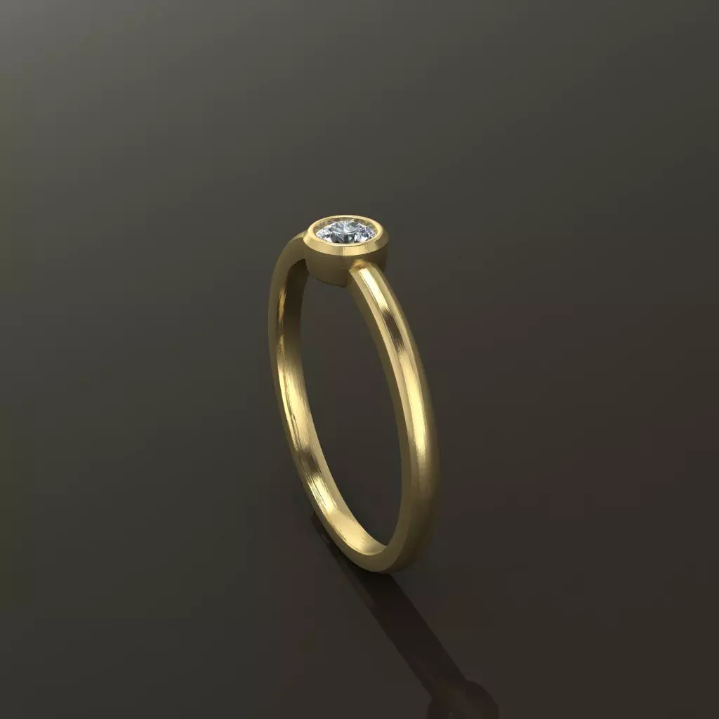 Bezel Single Diamond Ring 3mm50 Mix Size 3D print model_0