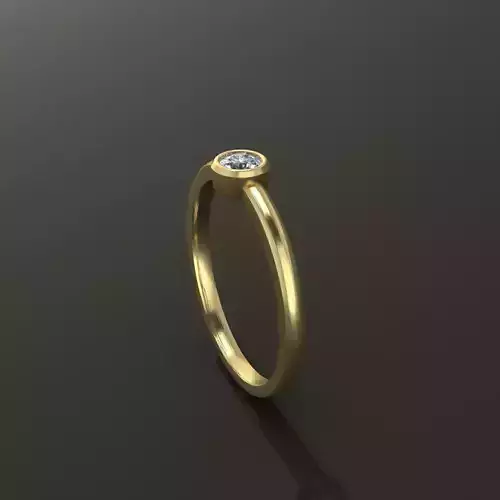 Bezel Single Diamond Ring 3mm50 Mix Size