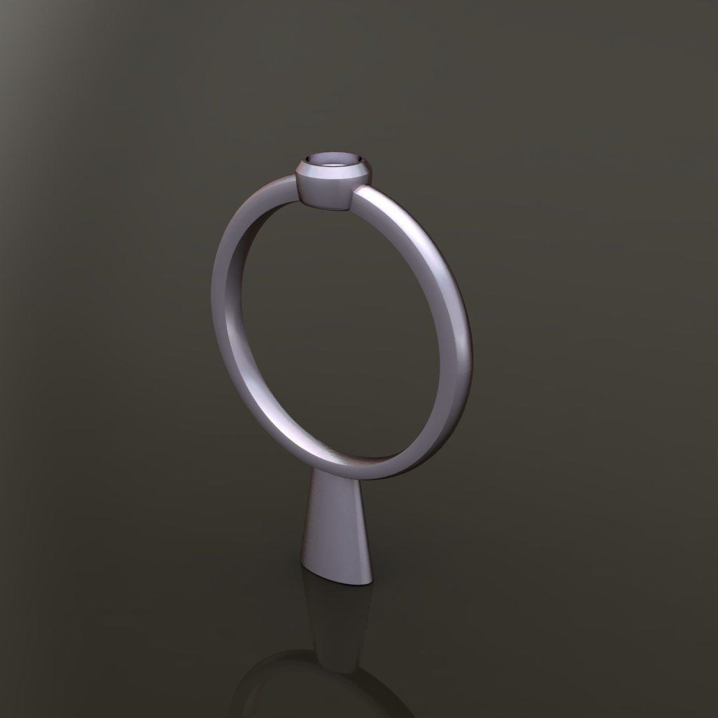 Bezel Single Diamond Ring 3mm50 Mix Size 3D print model_8