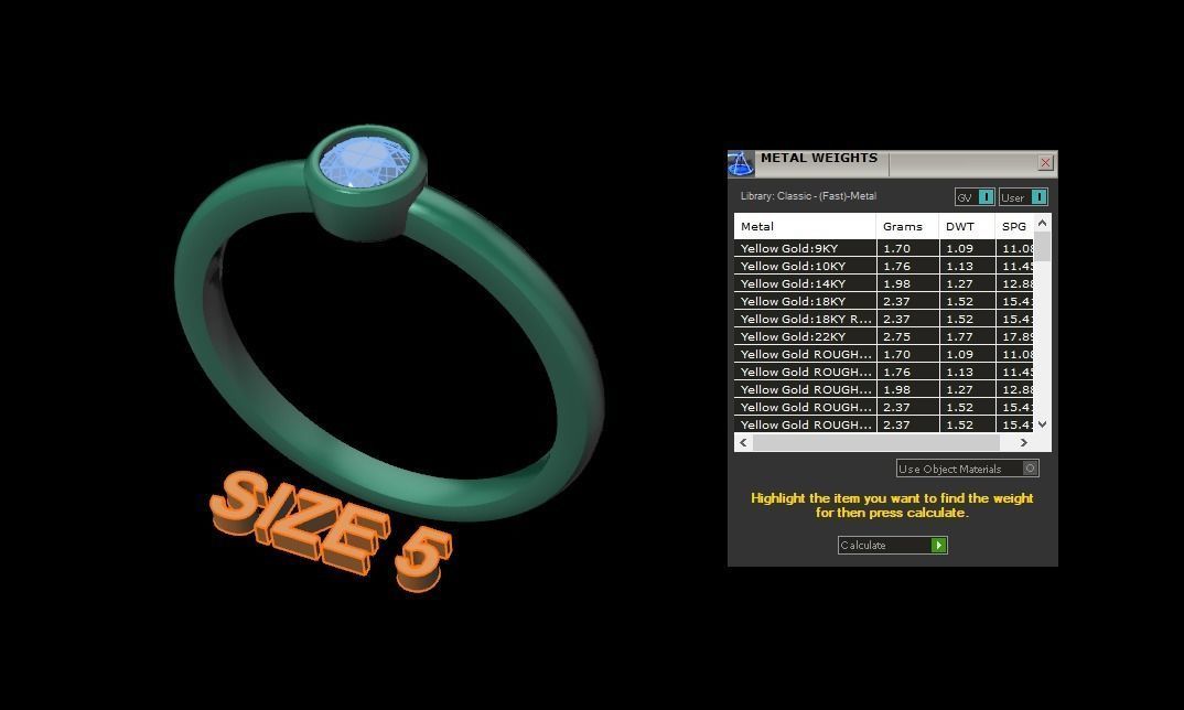 Bezel Single Diamond Ring 3mm50 Mix Size 3D print model_10