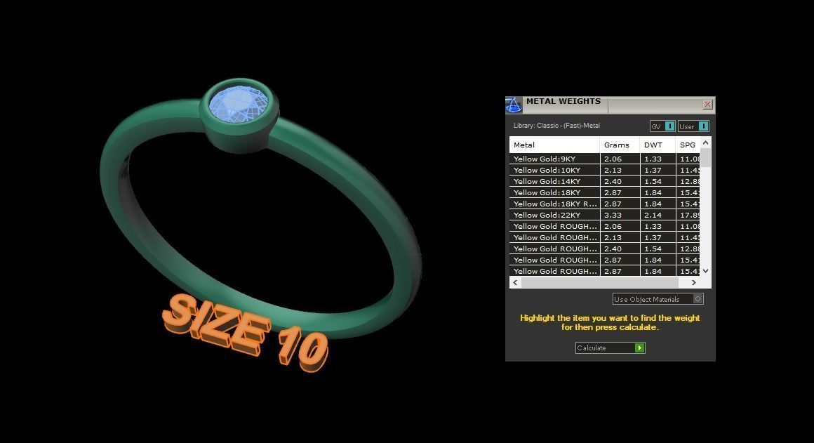 Bezel Single Diamond Ring 3mm50 Mix Size 3D print model_16