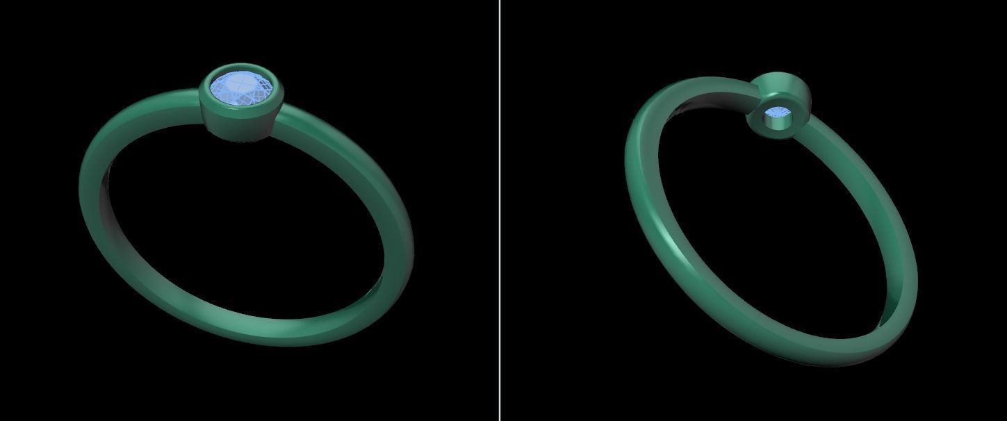 Bezel Single Diamond Ring 3mm50 Mix Size 3D print model_19