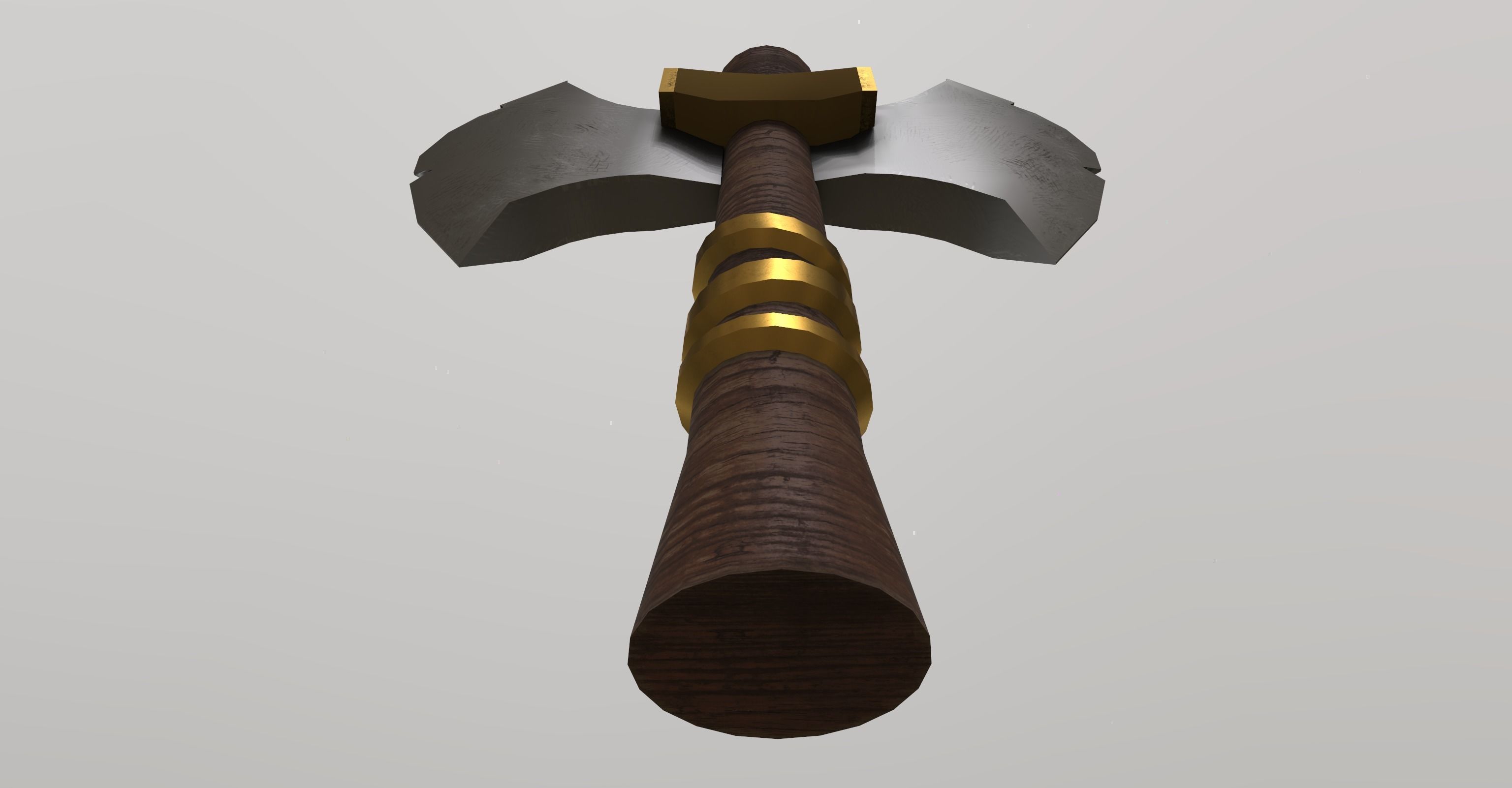 Viking axe Low-poly 3D model_1