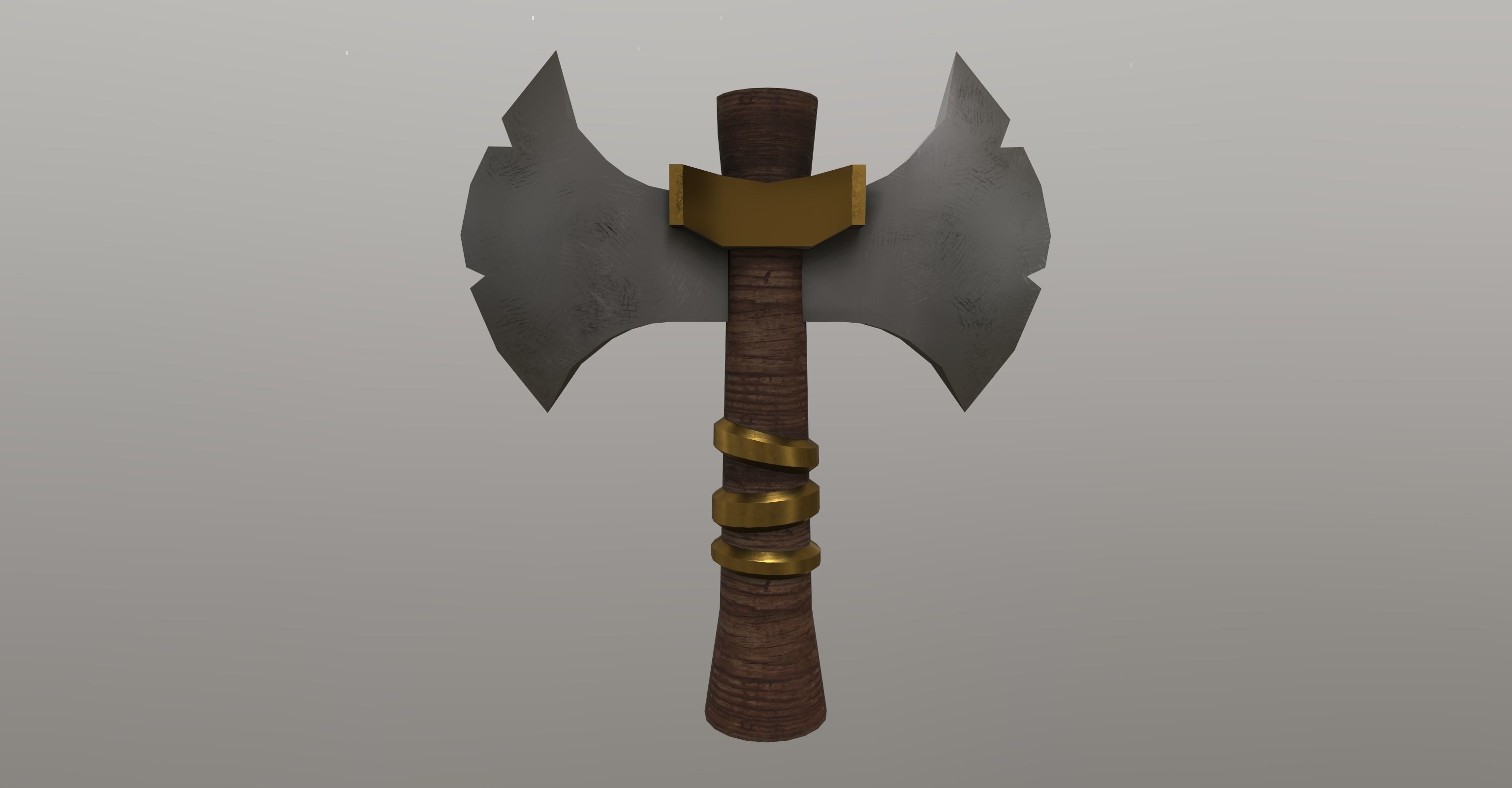 Viking axe Low-poly 3D model_3