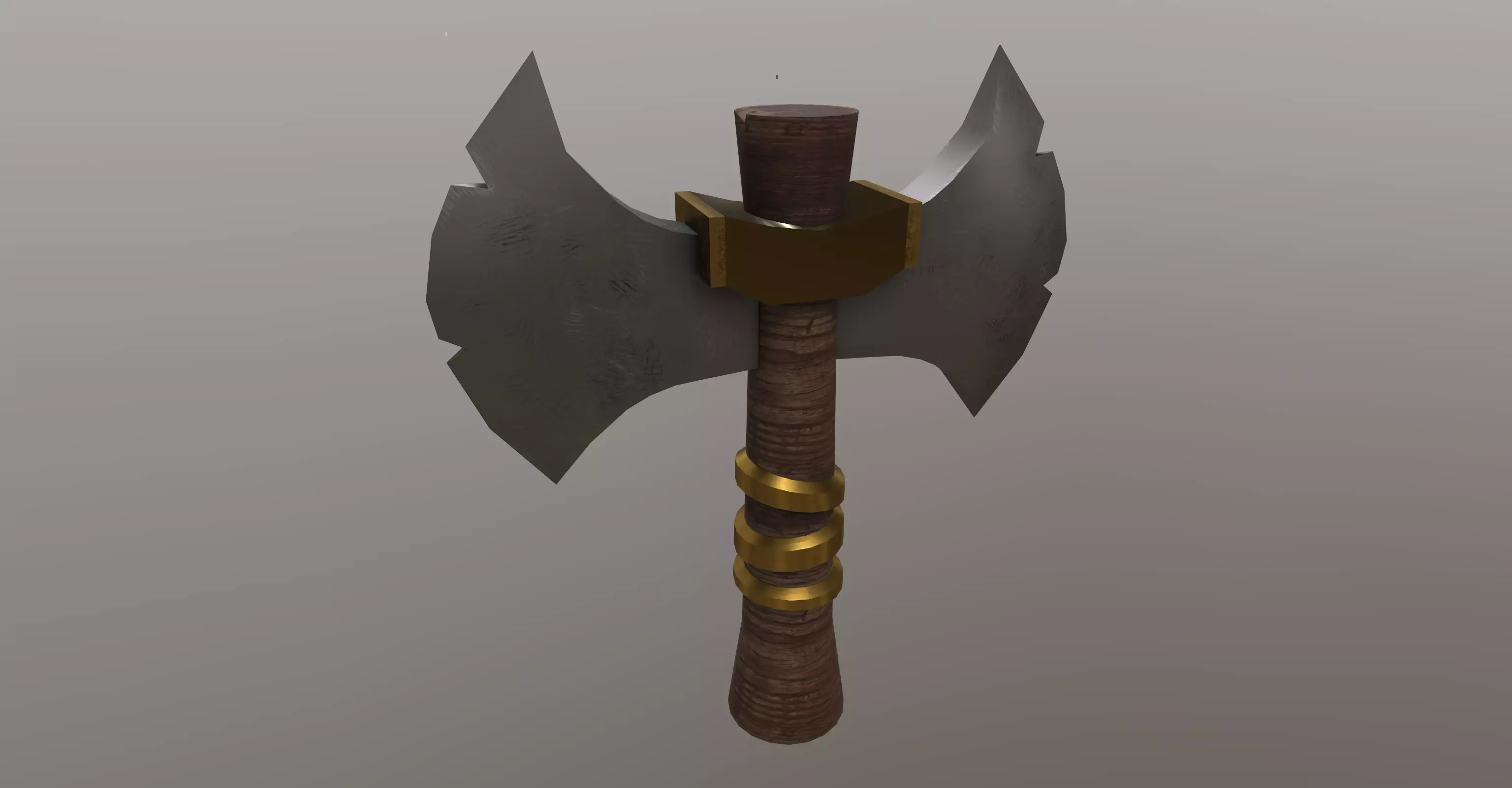 Viking axe Low-poly 3D model_0