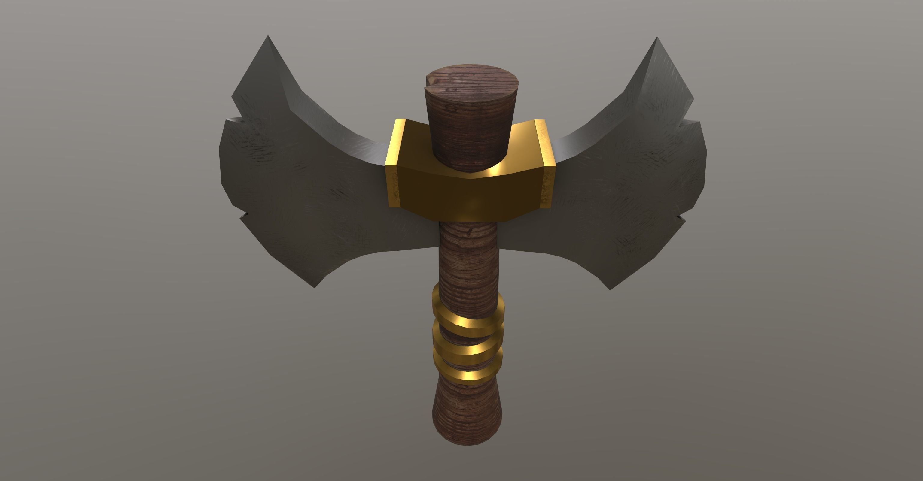 Viking axe Low-poly 3D model_2