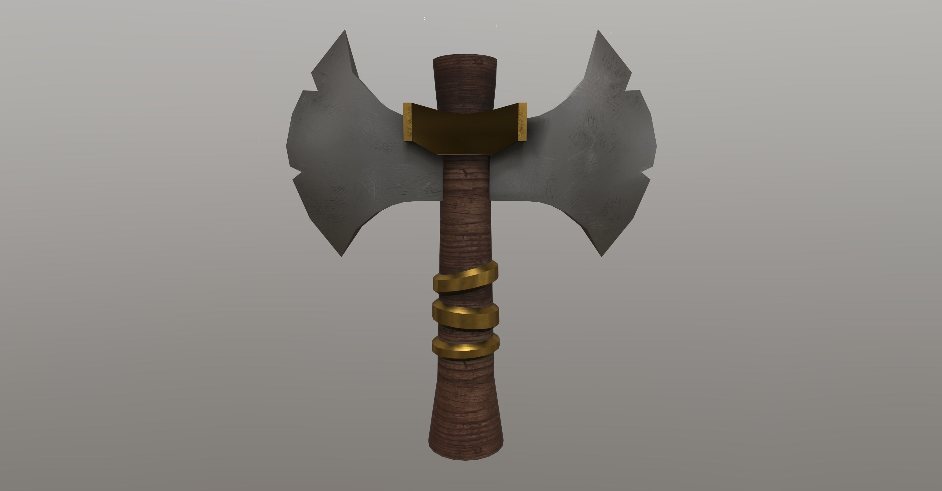 Viking axe Low-poly 3D model_4