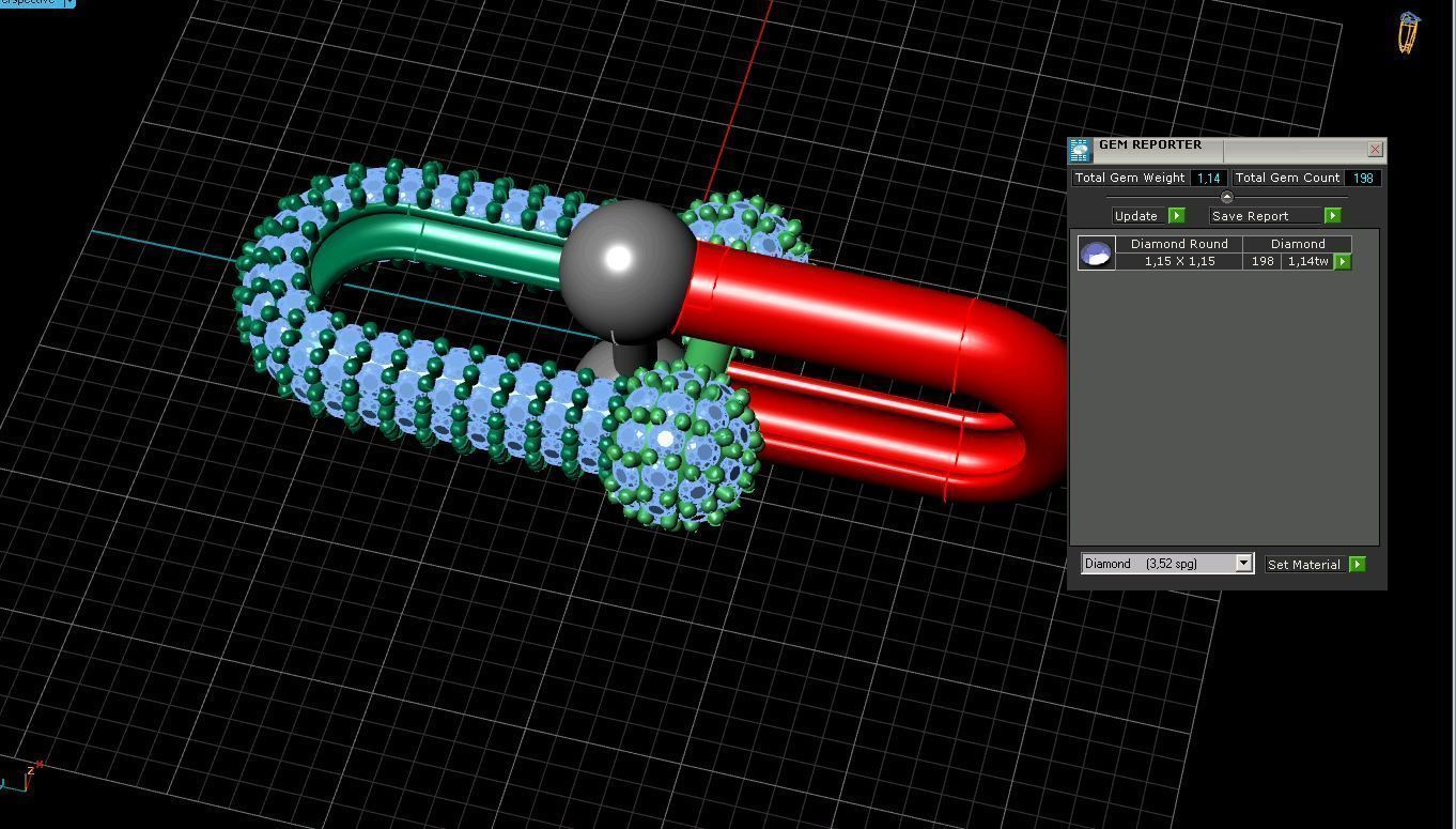 chain gold with diamonds 3D print model_4