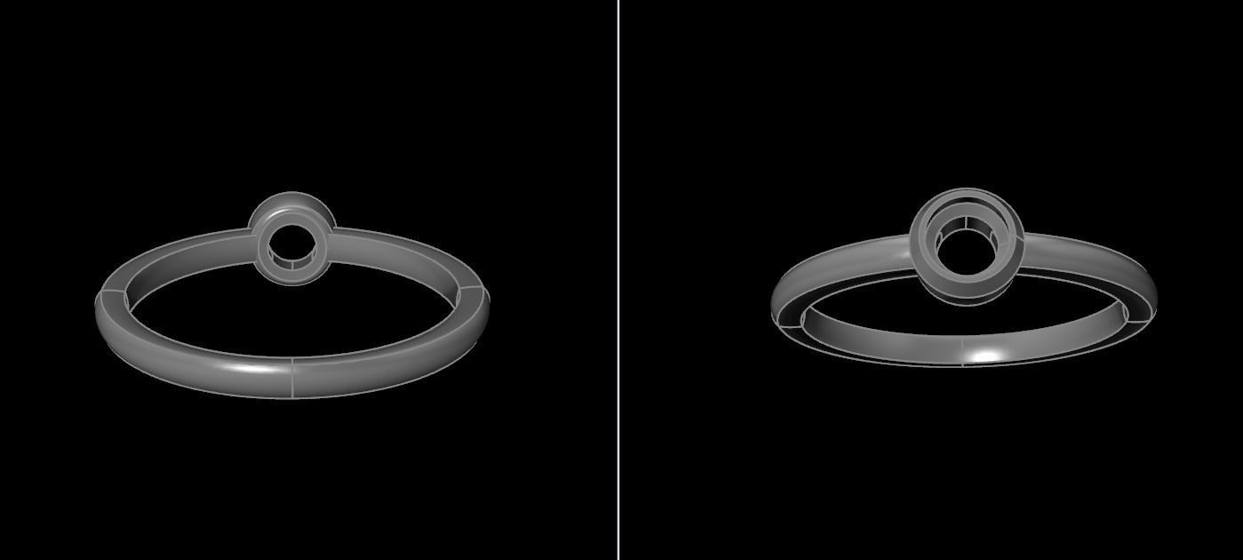 Bezel Single Diamond Ring 4mm Mix Size 3D print model_21