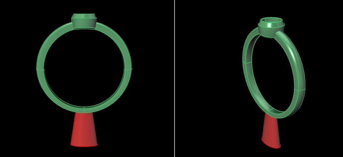 Bezel Single Diamond Ring 4mm Mix Size 3D print model_19