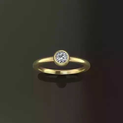Bezel Single Diamond Ring 4mm Mix Size