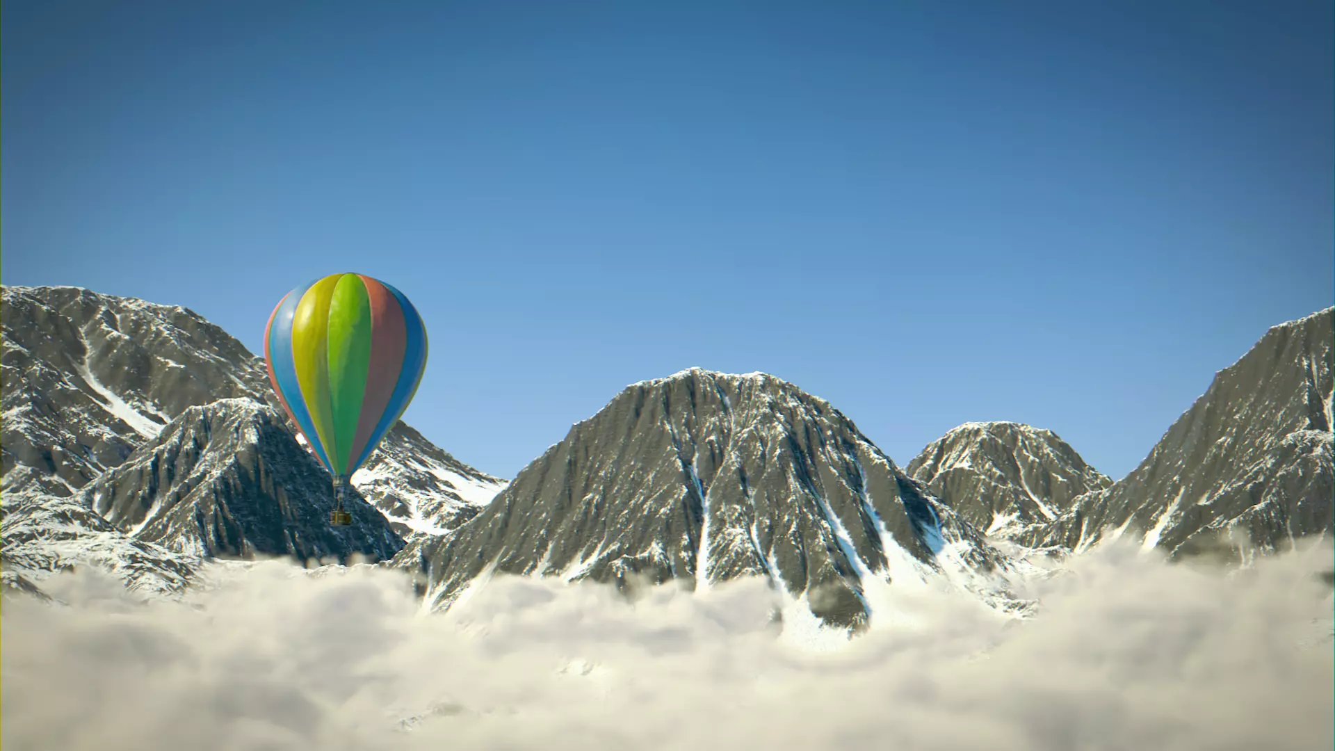 Mountains in Snow Low-poly 3D model_0