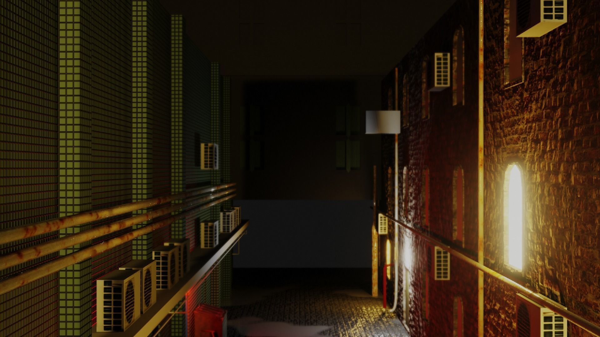 Urban Alley - Low Poly Low-poly 3D model_4