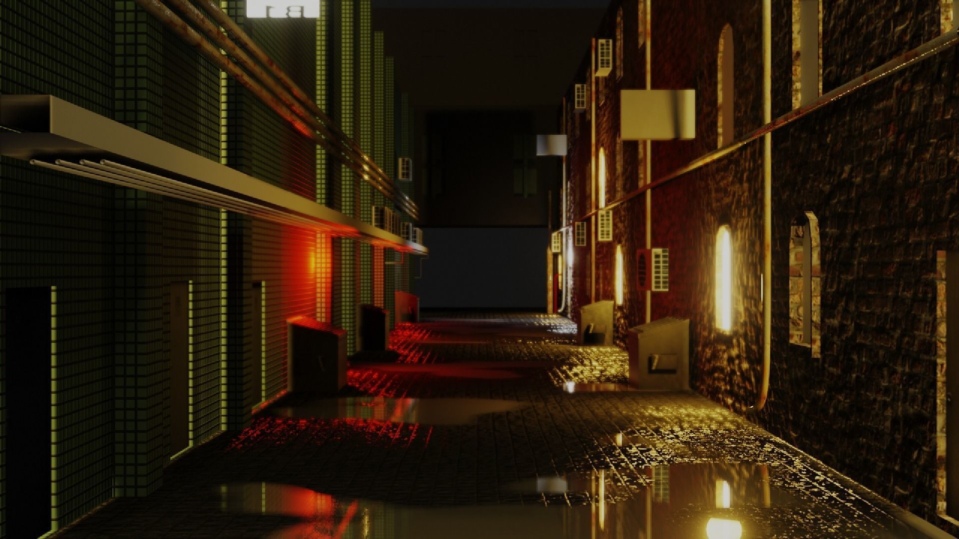 Urban Alley - Low Poly Low-poly 3D model_5