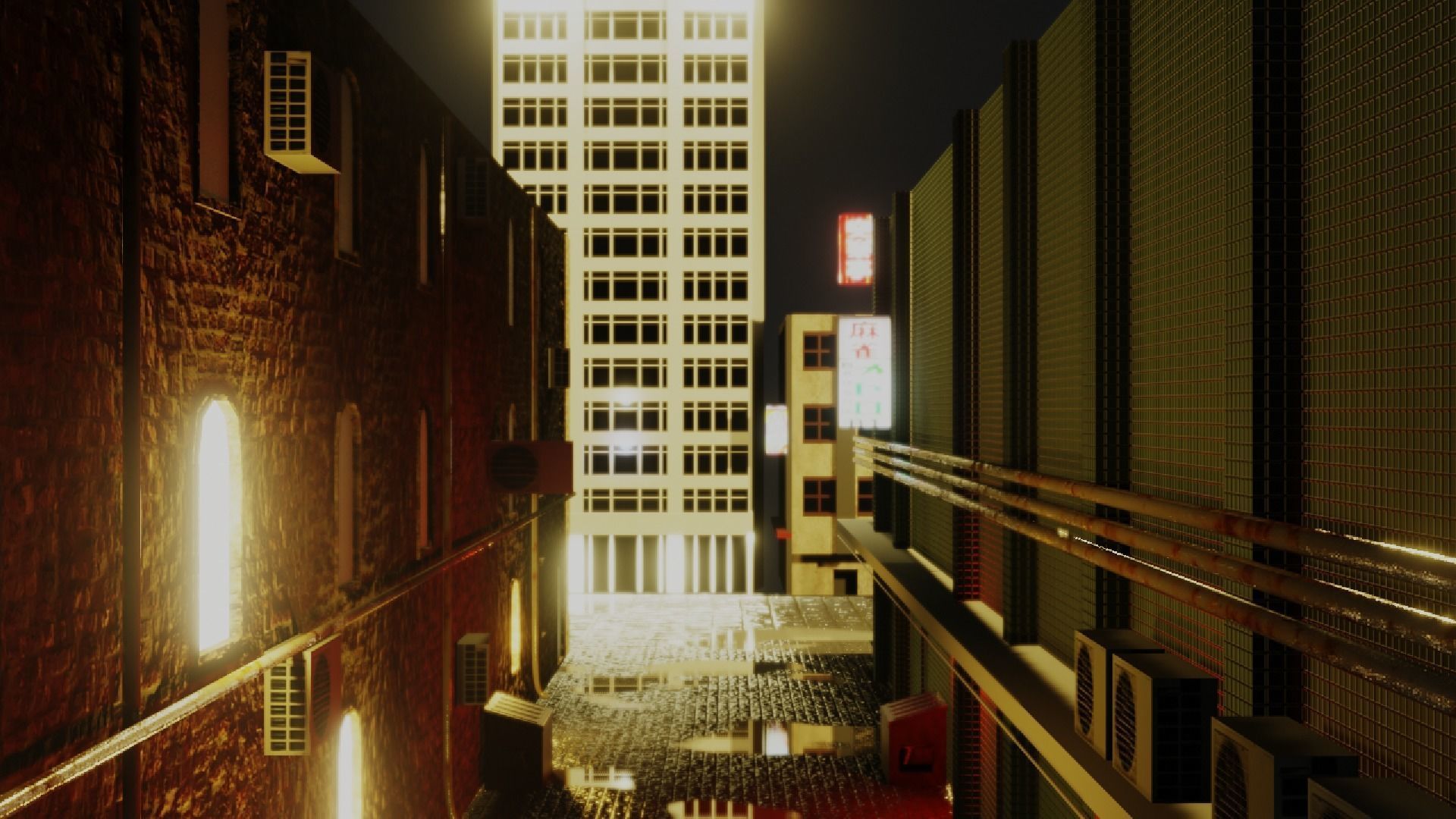 Urban Alley - Low Poly Low-poly 3D model_2