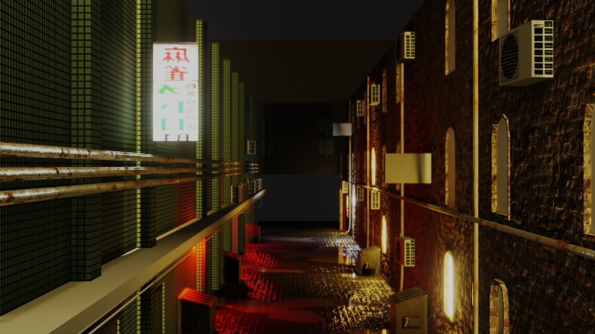 Urban Alley - Low Poly Low-poly 3D model_6