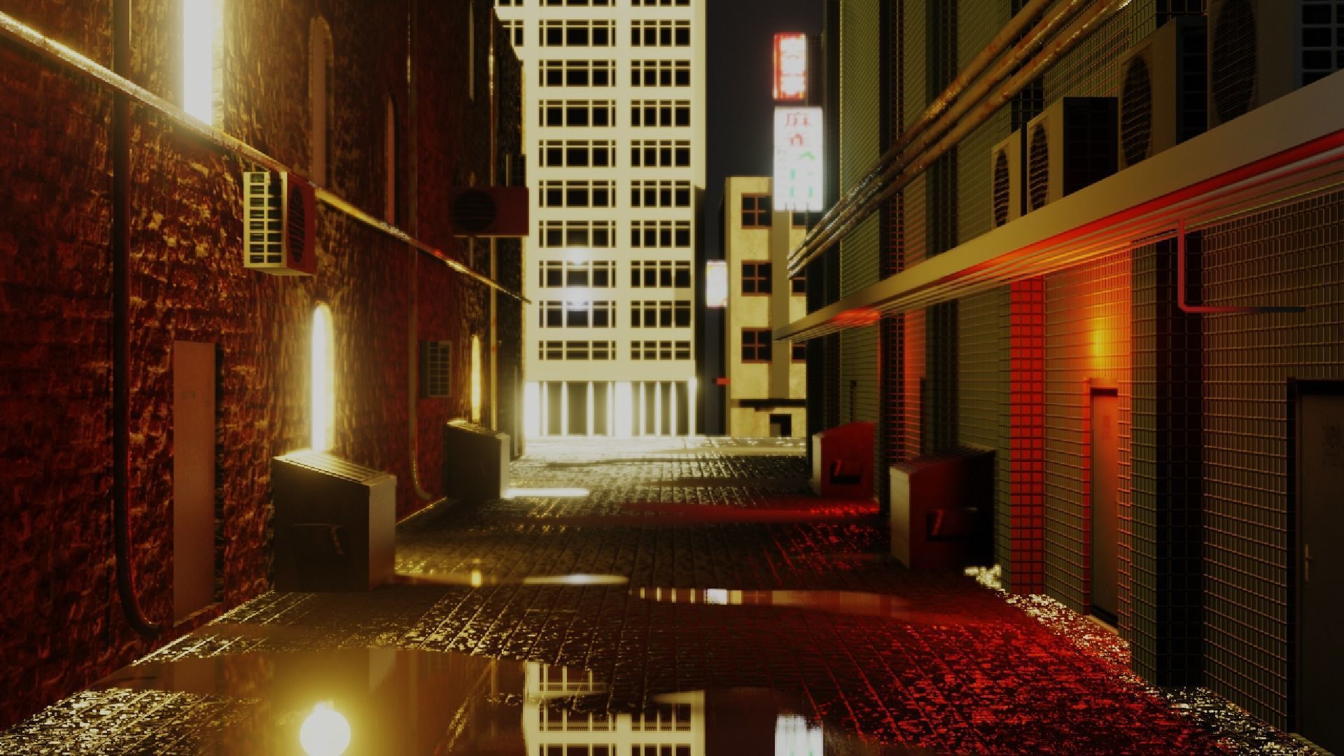 Urban Alley - Low Poly Low-poly 3D model_1