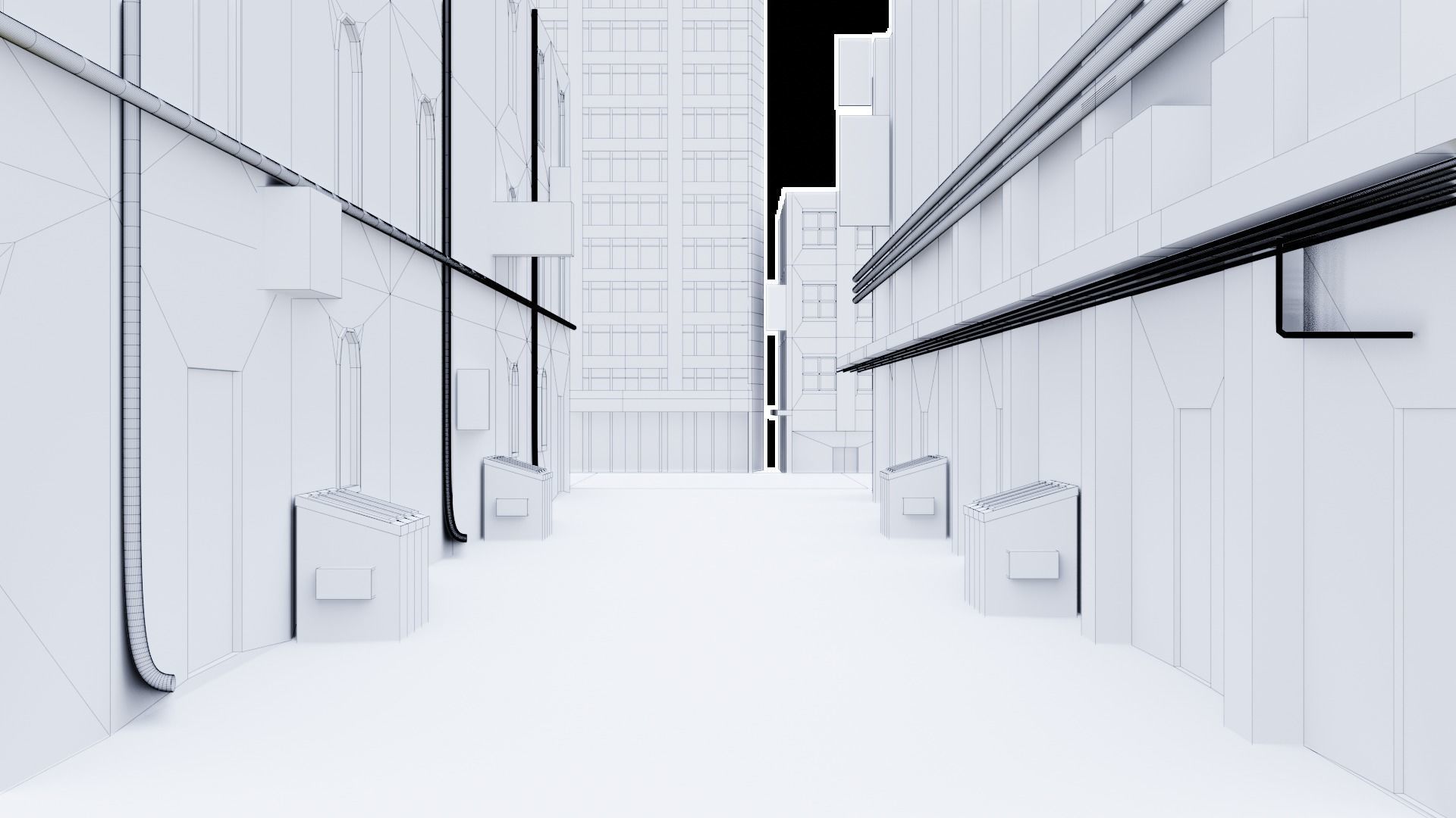 Urban Alley - Low Poly Low-poly 3D model_8