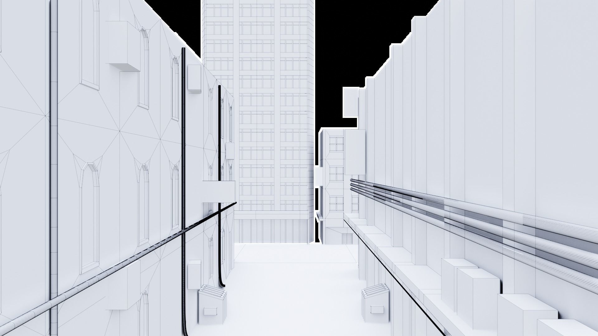 Urban Alley - Low Poly Low-poly 3D model_9