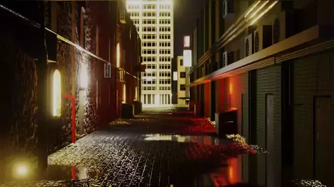 Urban Alley - Low Poly 