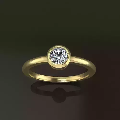 Bezel Single Diamond Ring 4mm50 Mix Size