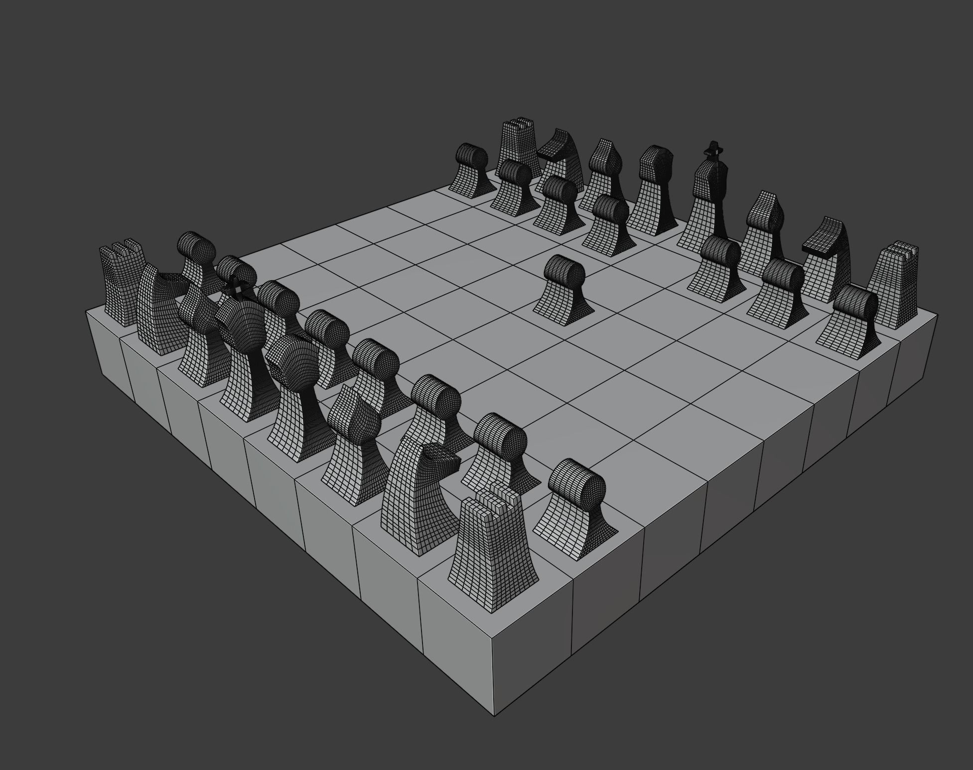 Modern chess board model 3D model_6