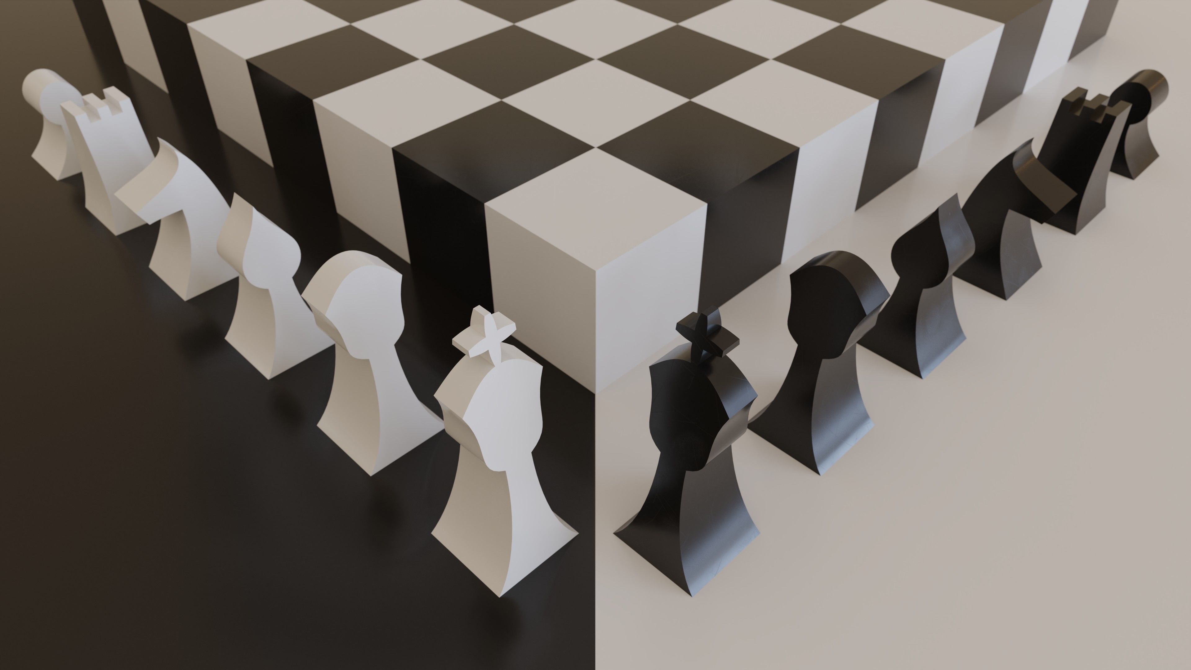 Modern chess board model 3D model_3