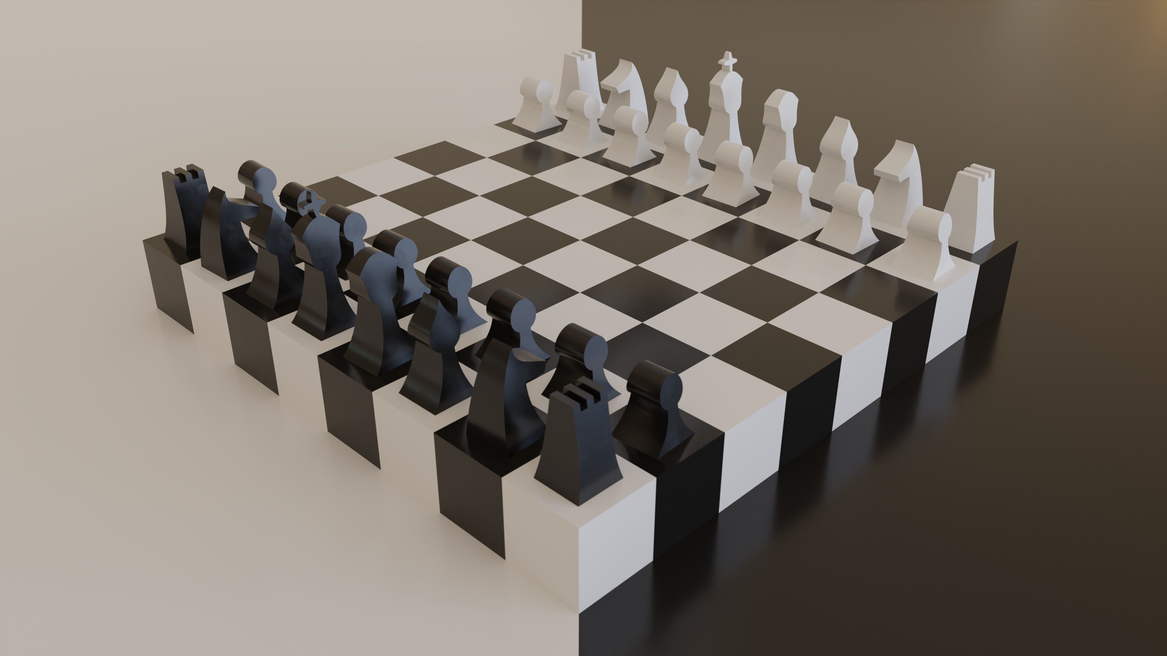 Modern chess board model 3D model_2