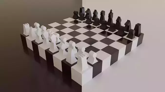 Modern chess board model 3D model