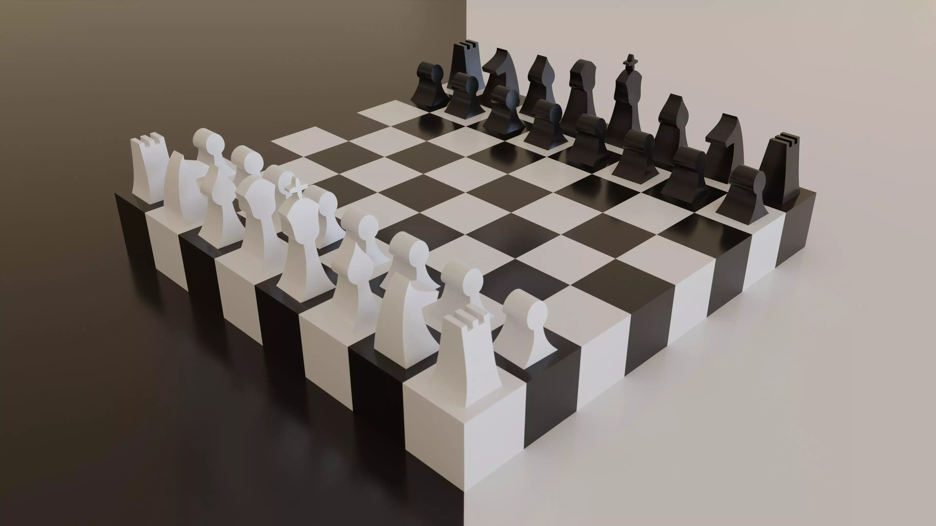 Modern chess board model 3D model_0
